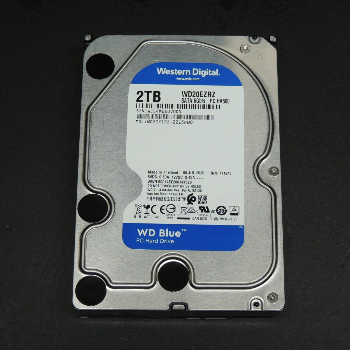 【検品済み】WD 2TB HDD WD20EZRZ (使用6333時間) 管理:ケ-99_画像1