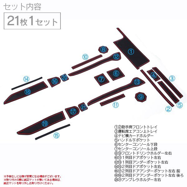 ワゴンR MH35S 滑り止め ラバーマット ドアポケットマット レッド_画像2