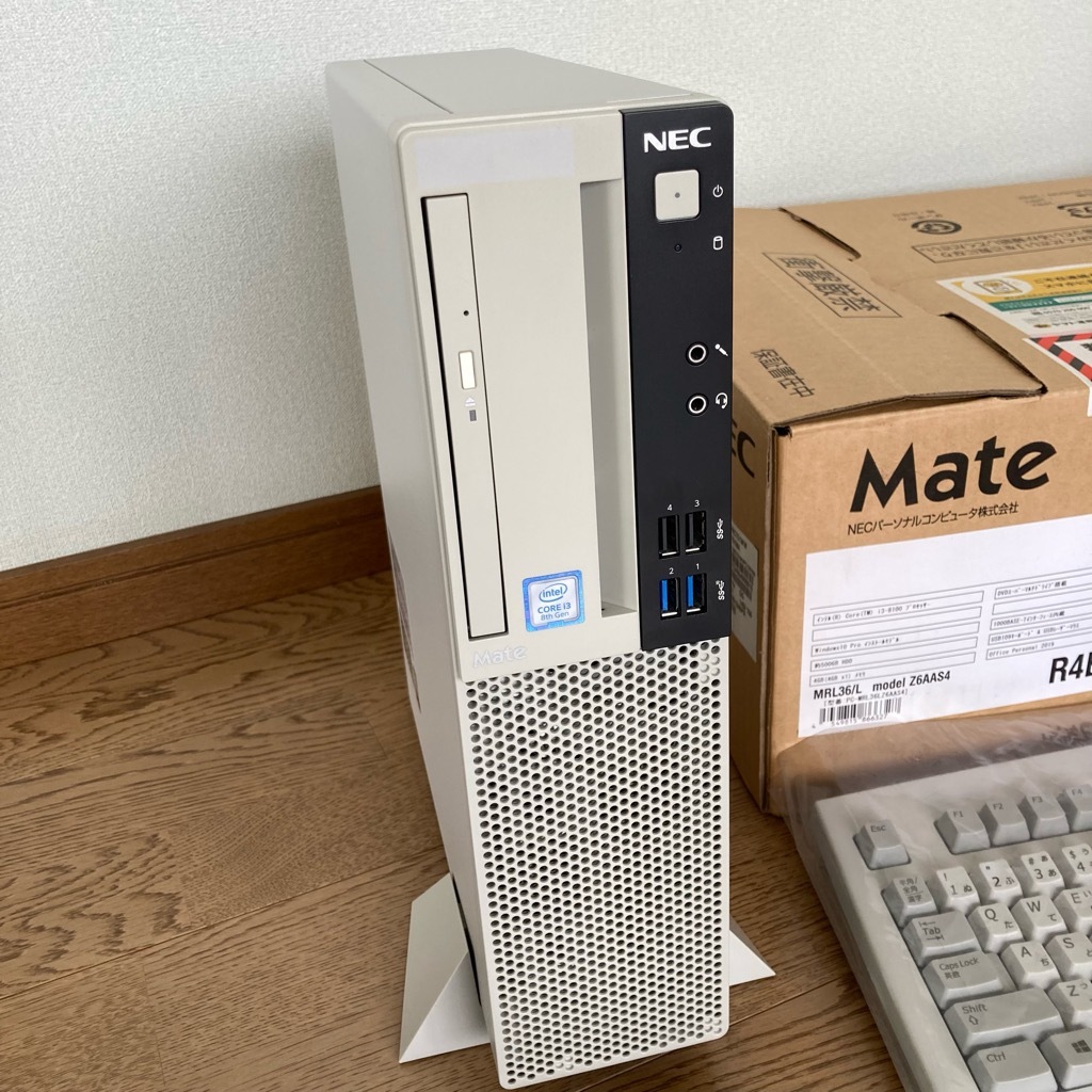 ★NEC Mate ML-4 MRL36/L PC-MRL36LZ6AAS4 Win11Pro i3-8100 8GB/500GBHDD DVDスーパーマルチ MSOffice付 美品 デスクトップ パソコンの画像2