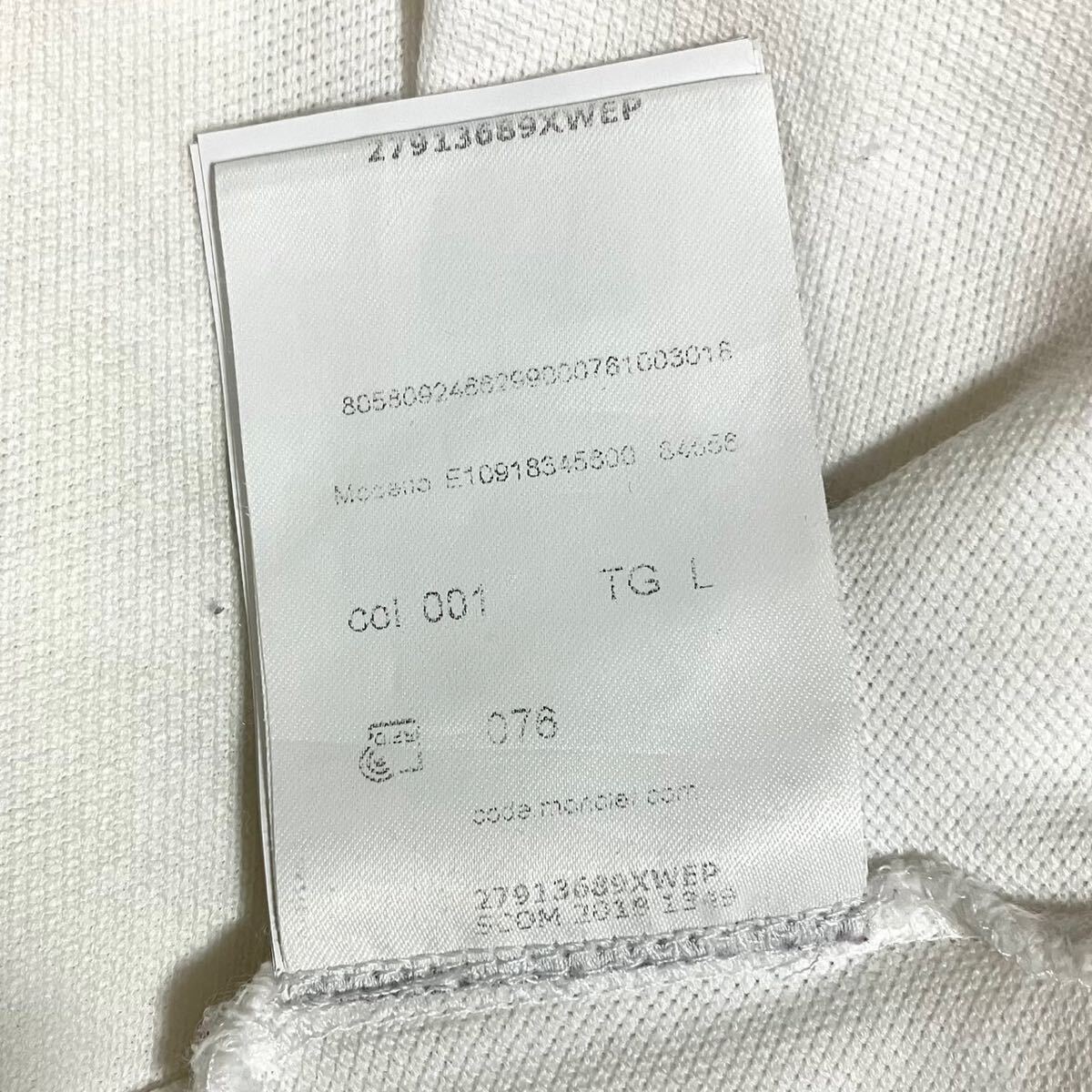 1円〜 MONCLER モンクレール ロゴ 半袖ポロシャツ ホワイト Lサイズ ワッペンの画像10