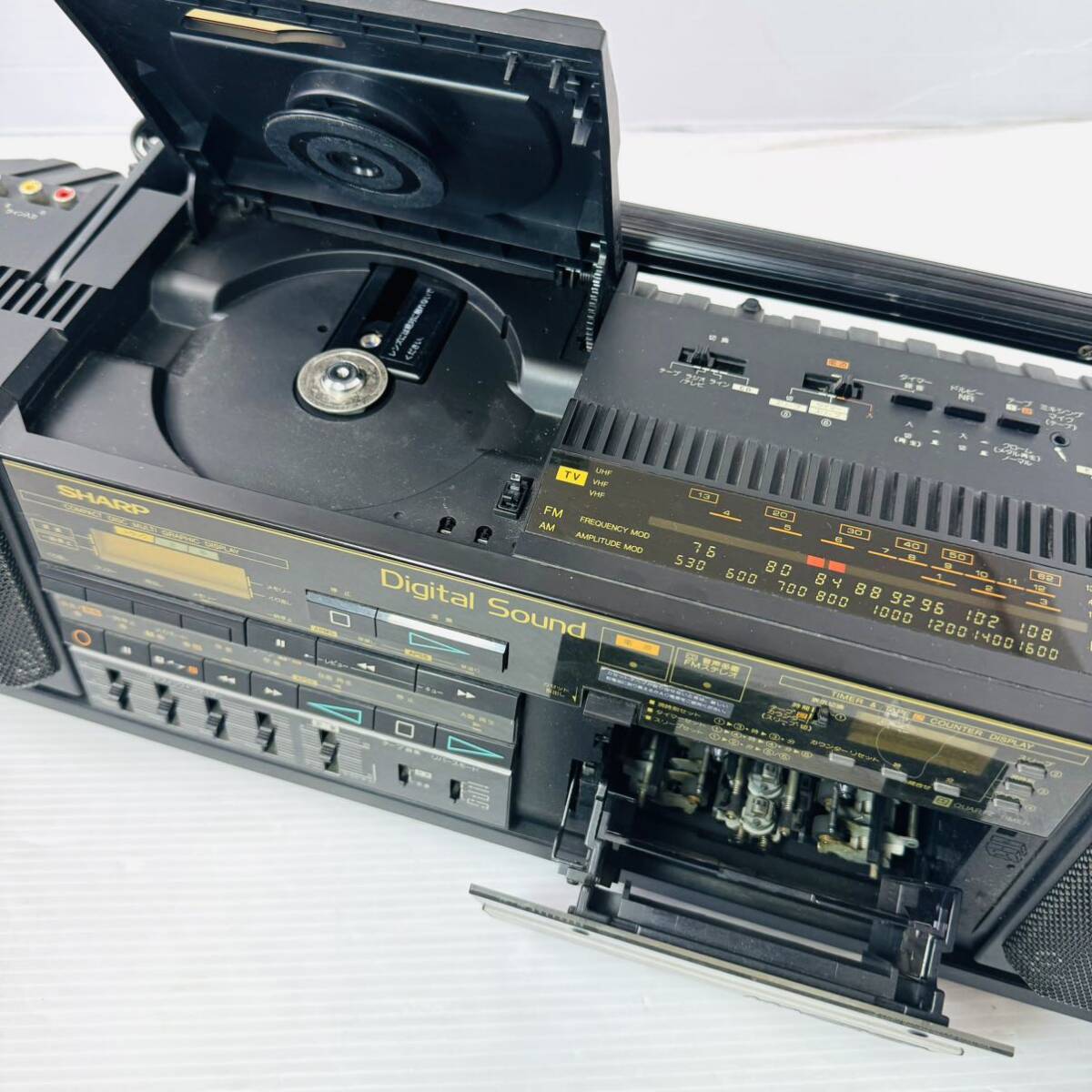 Sharp シャープ ダブルカセット CDラジカセ QT-25CD 昭和レトロの画像6