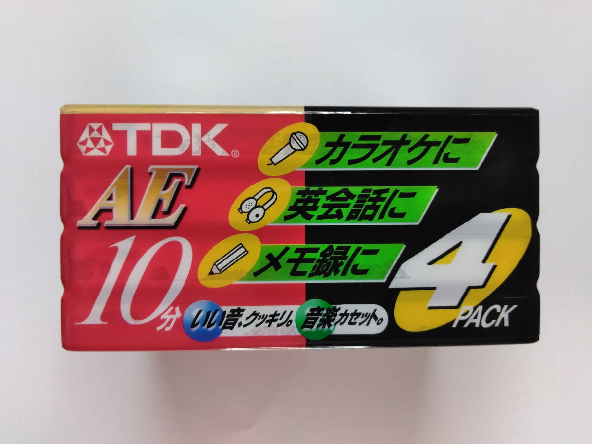 ★ 未開封品 オーディオカセットテープ TDK ティーディーケー ４本セット AE-10X4A 当時物 ★_画像3