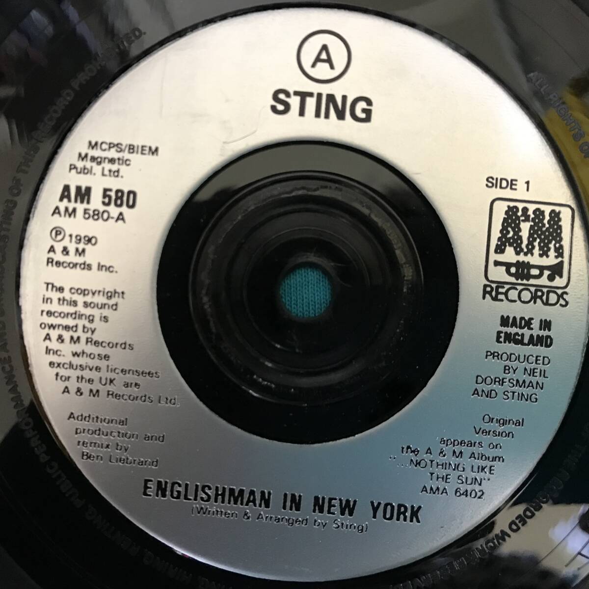 7”●Sting / Englishman In New York (The Ben Liebrand Mix) UKオリジナル盤 AM 580_画像3