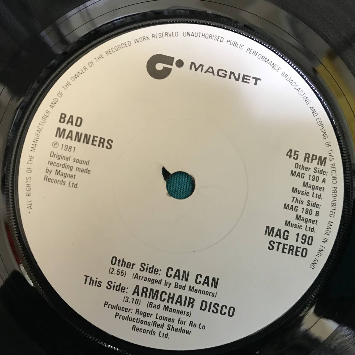 7”●Bad Manners / Can Can UKオリジナル盤 MAG 190_画像3