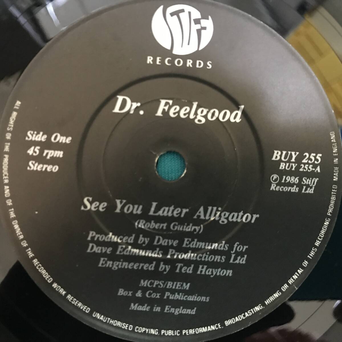 7”●Dr. Feelgood / See You Later Alligator UKオリジナル盤 Stiff Records BUY 255 パブロック PUB ROCK_画像3