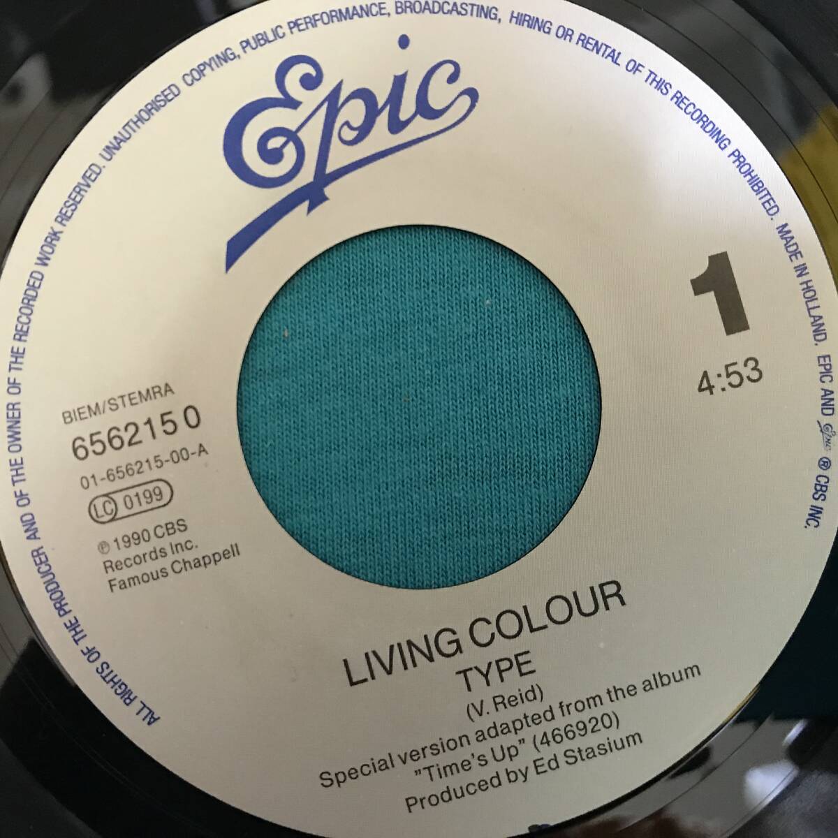 7”●Living Colour / Type EUROPEオリジナル盤 Epic 656215 0_画像3