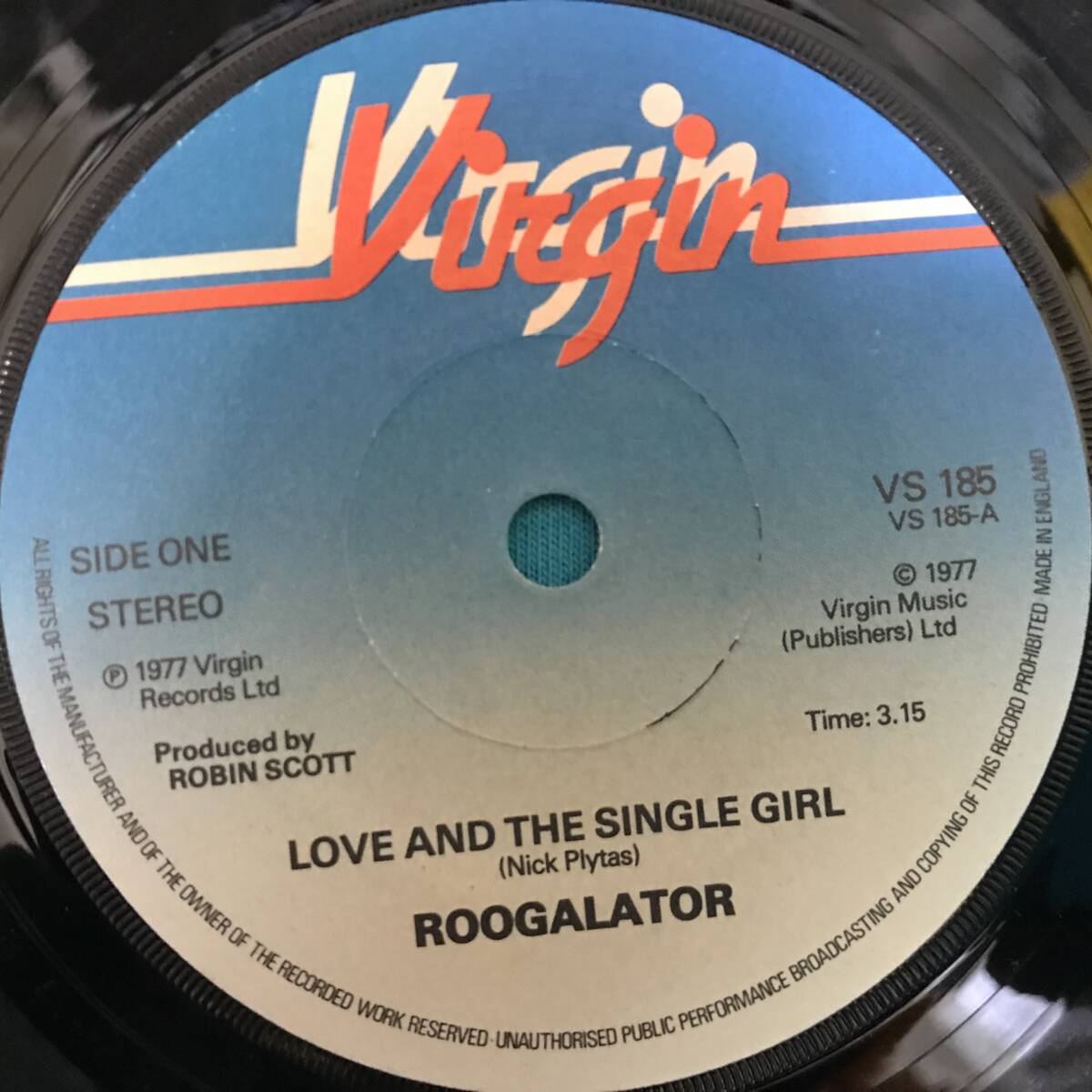7”●Roogalator / Love And The Single Girl UKオリジナル盤 VS 185 パブロック PUB ROCK_画像3