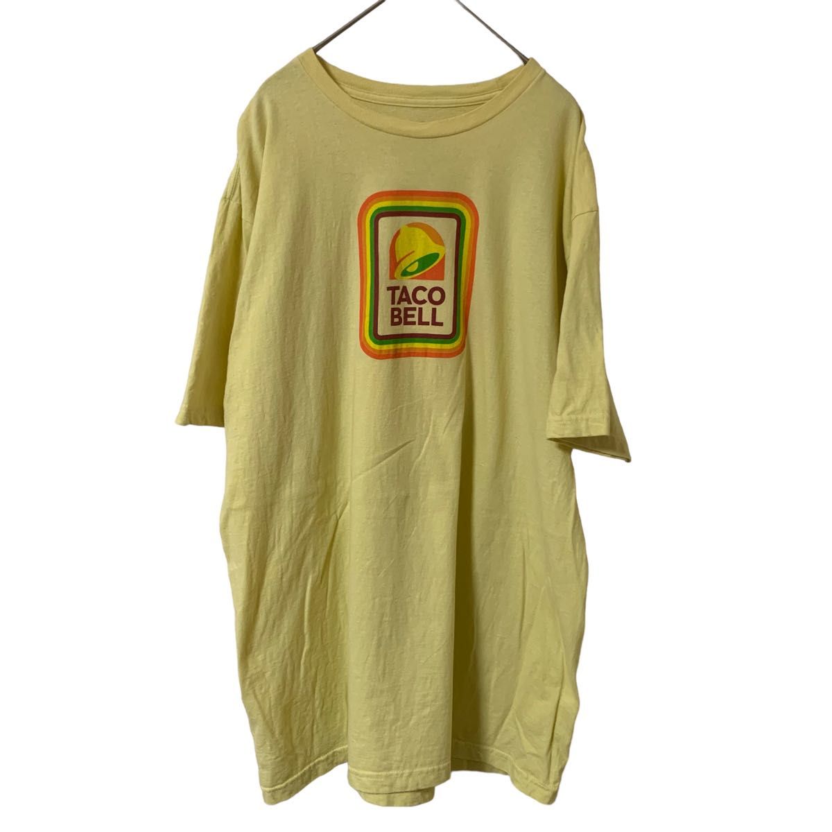 【US古着】グッドデザイン イエロー XL 企業 タコベル Tシャツ 半袖 レギュラーヴィンテージ プリント メンズ レディース