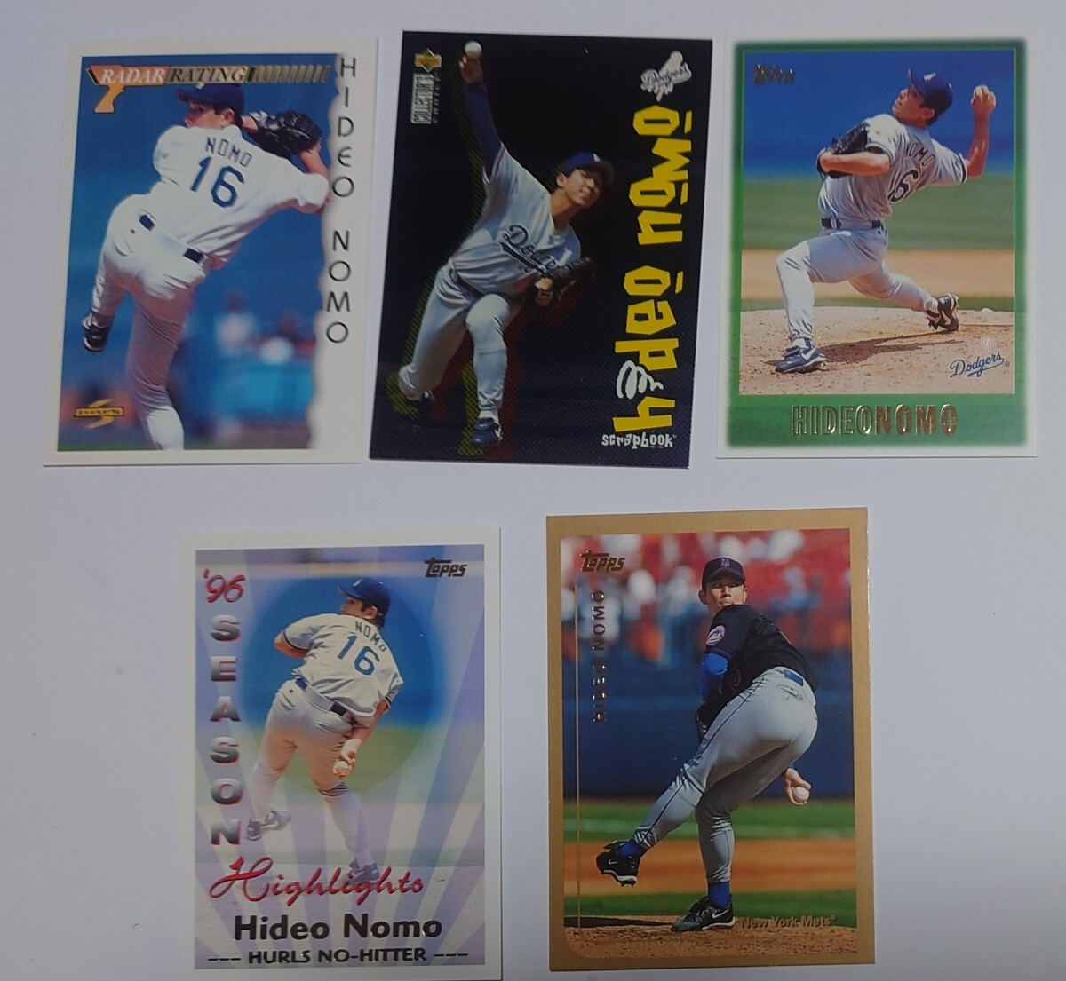MLBカード 野茂英雄選手5枚セット ドジャース メッツの画像1