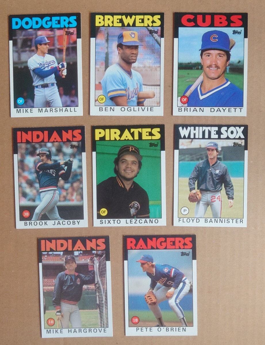 MLBトレーディングカード topps1986年 ８枚セット_画像1