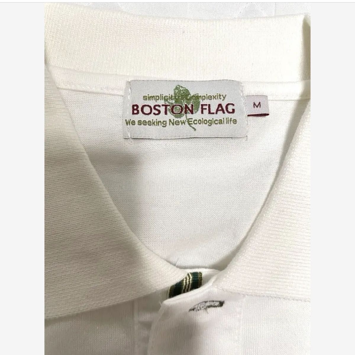 BOSTON FLAG  メンズ　トップス　Tシャツ　半袖　花柄　白色　Mサイズ