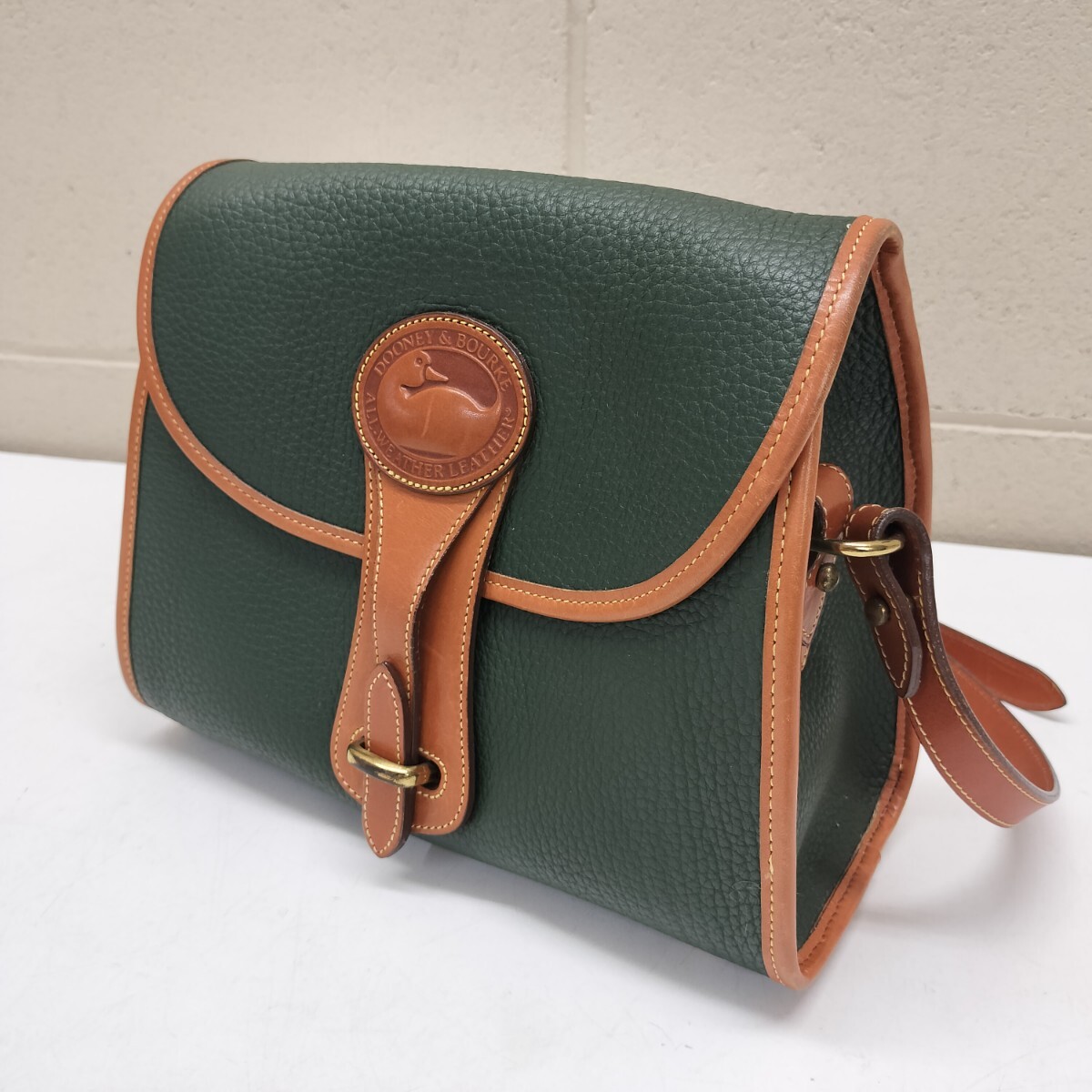 A[A-28] super rare *du- knee & Burke DOONEY&BOURKE handbag shoulder bag leather a Hill green green leather original leather shoulder ..