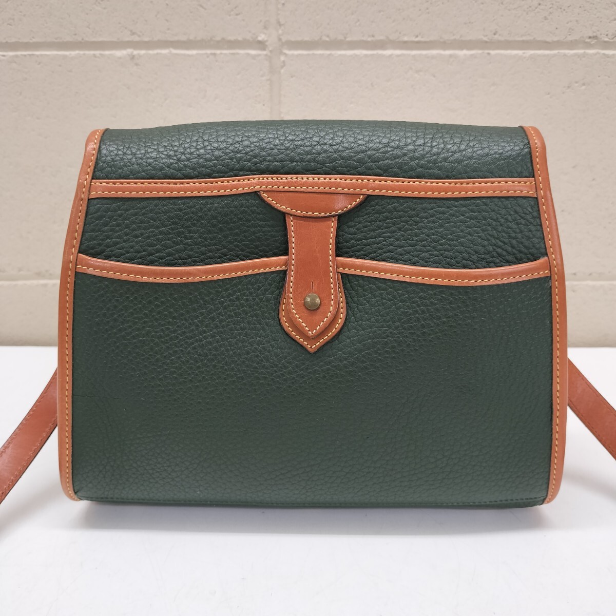 A[A-28] super rare *du- knee & Burke DOONEY&BOURKE handbag shoulder bag leather a Hill green green leather original leather shoulder ..