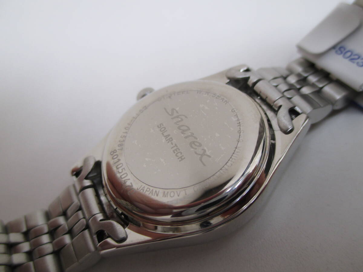 ブランド祭 時計祭 CITIZEN シチズン Sharex シャレックス 腕時計 作動品 充電不足 SOLAR-TECH E011-T015387 デイト レディース 白文字盤 の画像5
