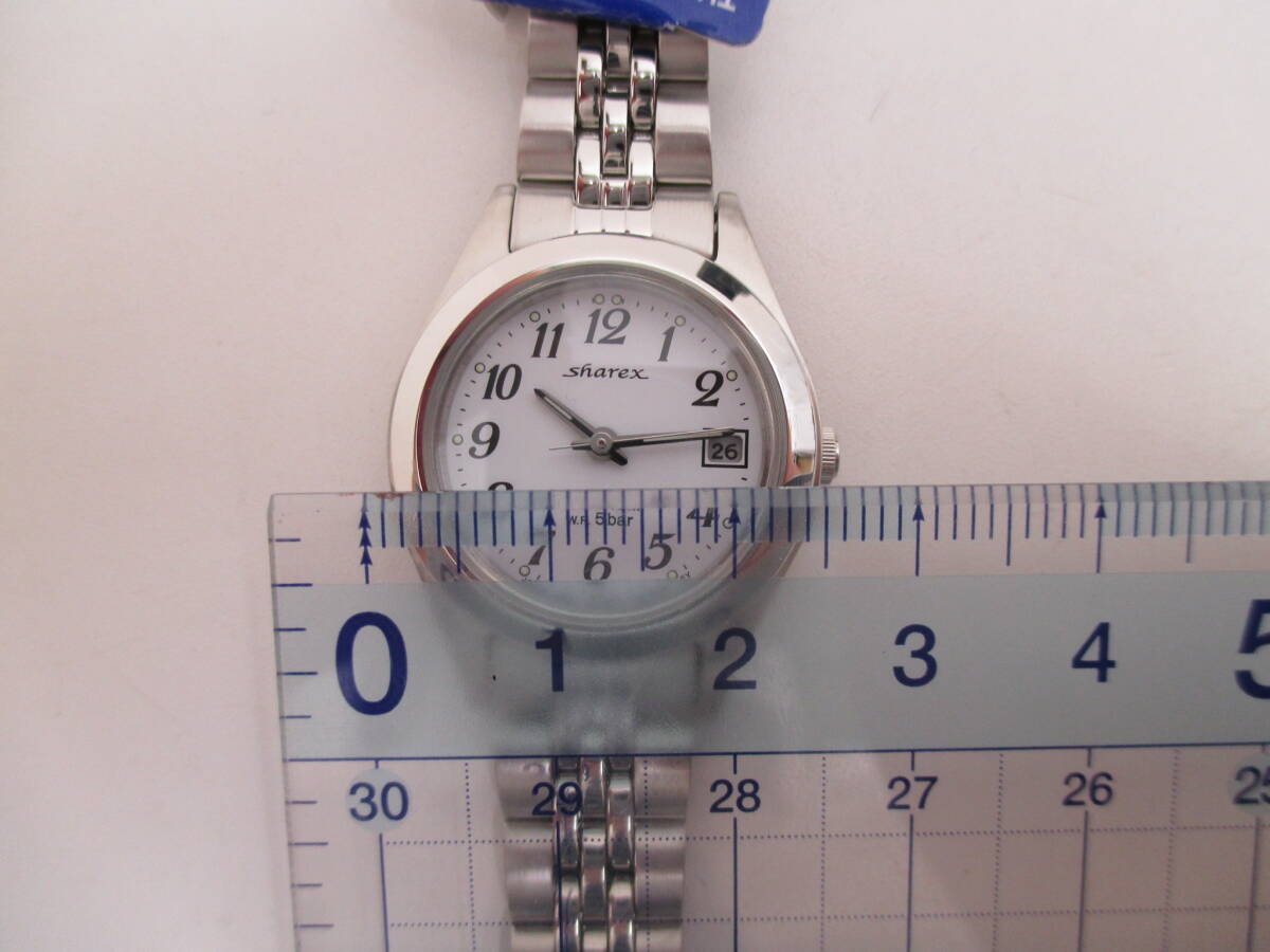 ブランド祭 時計祭 CITIZEN シチズン Sharex シャレックス 腕時計 作動品 充電不足 SOLAR-TECH E011-T015387 デイト レディース 白文字盤 の画像9