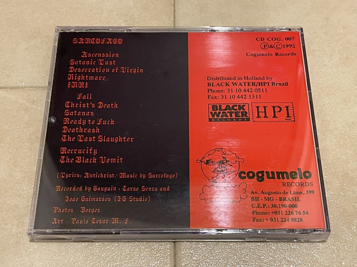 ■SARCOFAGO-I.N.R.I. Cogumelo Records 1992年 ほぼミント！CDCOG.007 ブラジルオリジナル盤CD 正規品 廃盤 スラッシュメタルの画像2