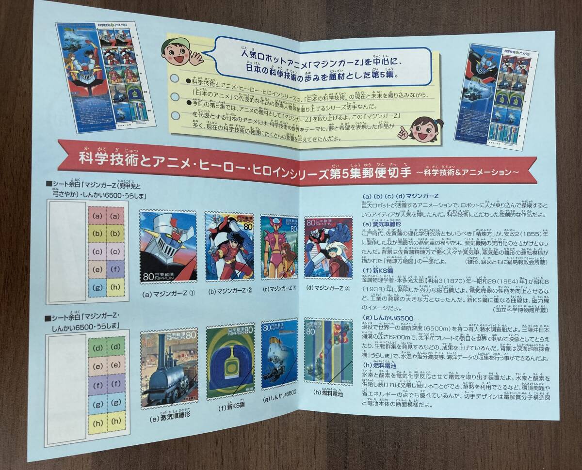 当時品 激レア 【 マジンガーZ 記念切手・解説書 わくわく切手ニュース 2004 ⑩ / 科学技術とアニメ・ヒーロー・ヒロインシリーズ 】郵便局_画像7