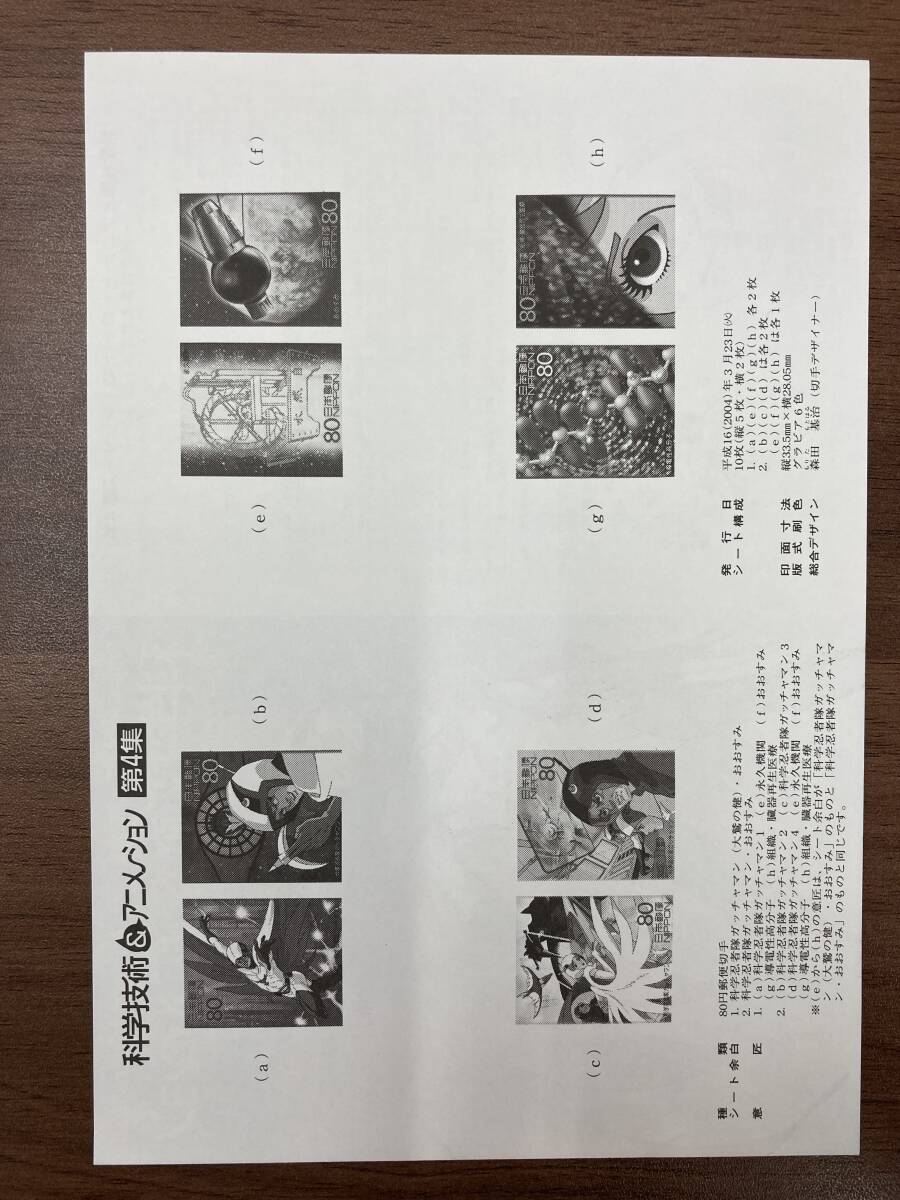 当時品 激レア 【 ガッチャマン 記念切手 ・解説書わくわく切手ニュース 2004 ③ / 科学技術とアニメ・ヒーロー・ヒロインシリーズ 】郵便_画像7