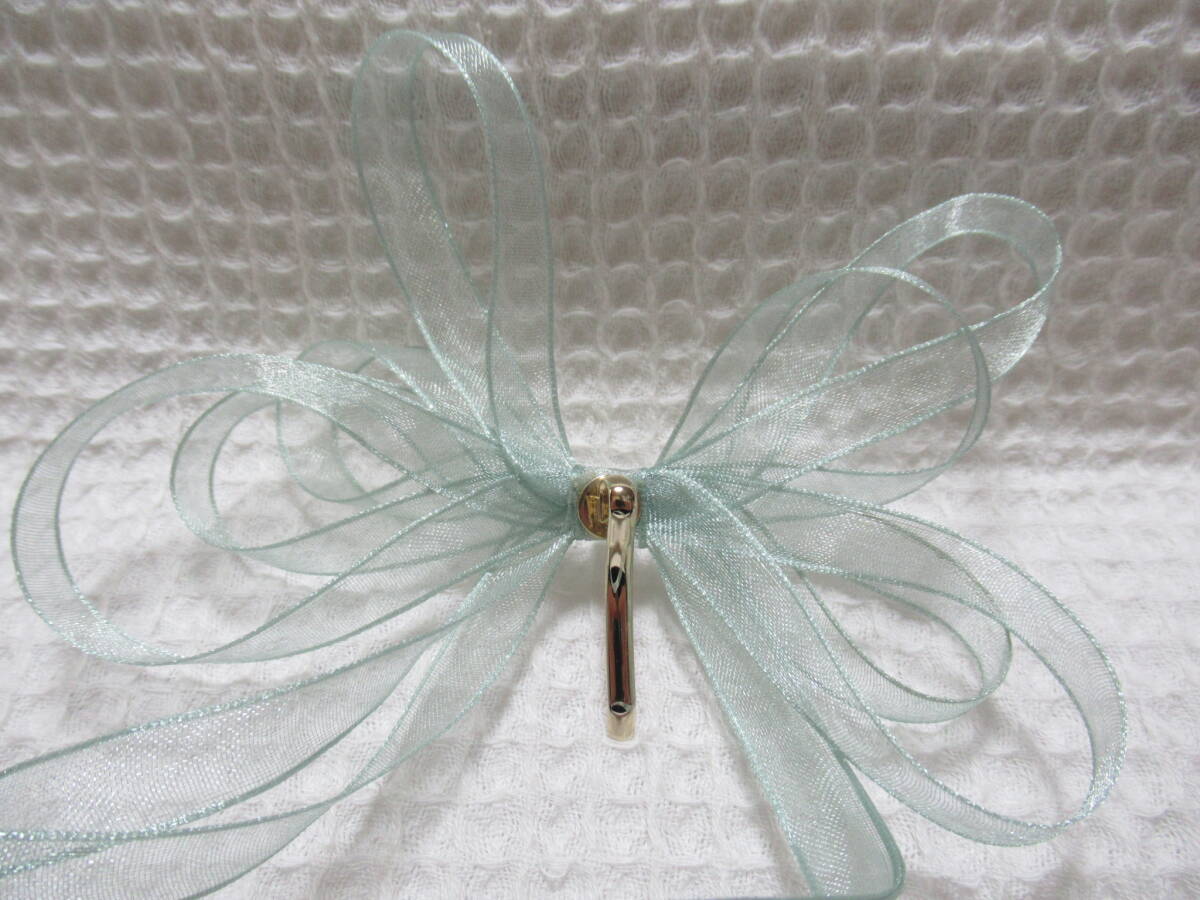  auger nji- style. small . cloth. ribbon type crystal. biju- attaching Gold po knee hook light blue green group 