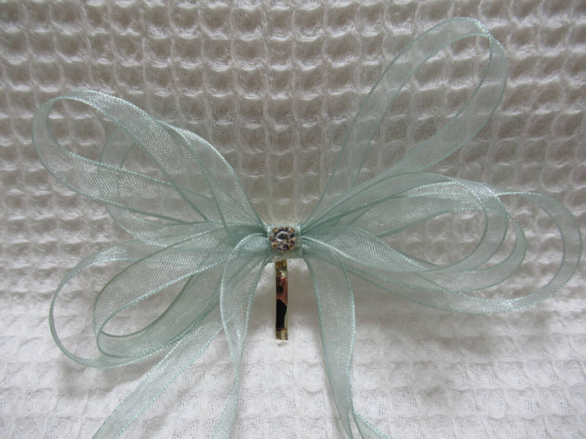  auger nji- style. small . cloth. ribbon type crystal. biju- attaching Gold po knee hook light blue green group 