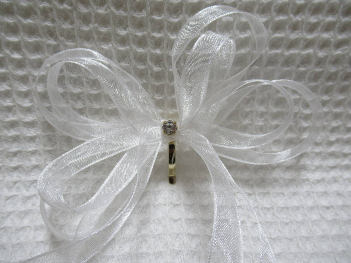  auger nji- style. small . cloth. ribbon type crystal. biju- attaching Gold po knee hook white group 