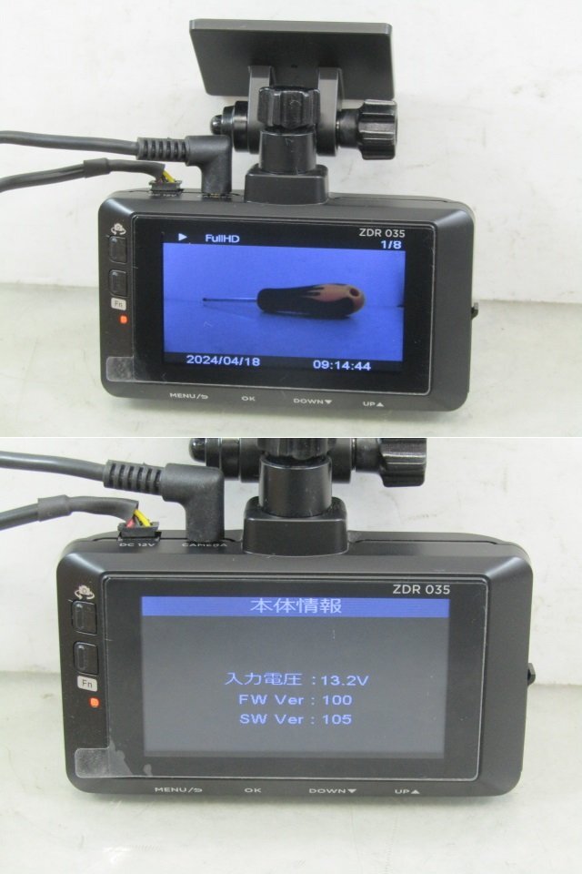[32V_B4]コムテック ドライブレコーダー ZDR 035 ドラレコ 前後2カメラ ※microSD 8GB付 ※録画・再生確認済みの画像10