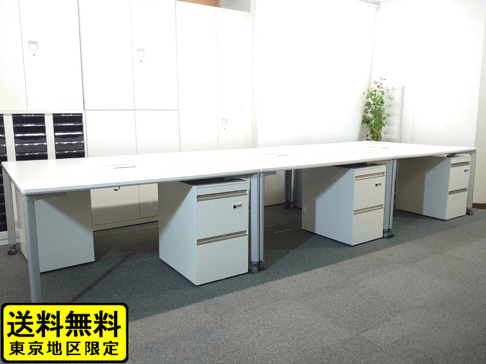  регион бесплатной доставки ограничение 6 человек для свободный адрес стол комплект kokyo Work so-toW1400×3 шт. -00660fli Ad стол с ящиками с одной стороны стол б/у 