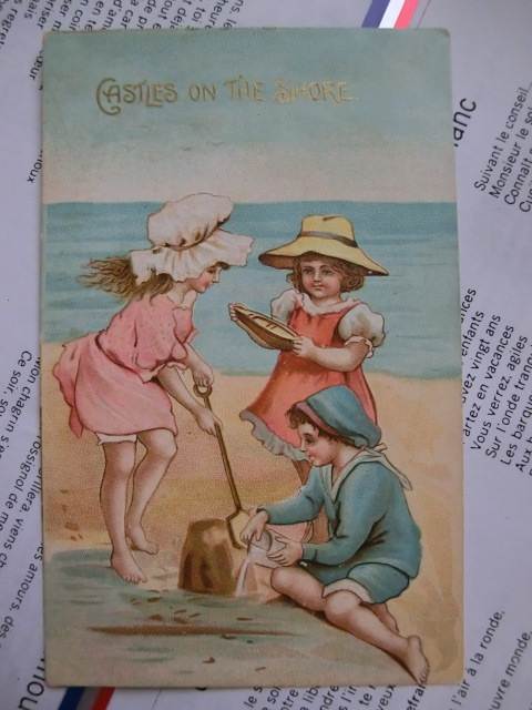 アンティーク 古いポストカード・絵葉書  * 楽しい子供たちの情景 5枚 * アーティスト不明の画像4