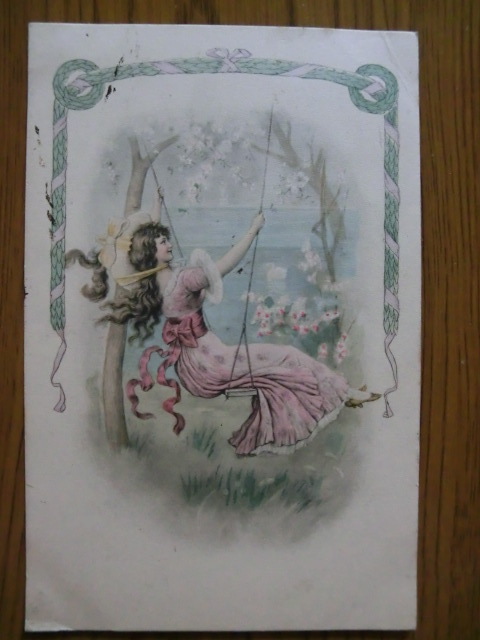 アンティーク 古いポストカード・絵葉書  * ヴィエナ風イラスト画４枚/C * 1900~1915年の画像2