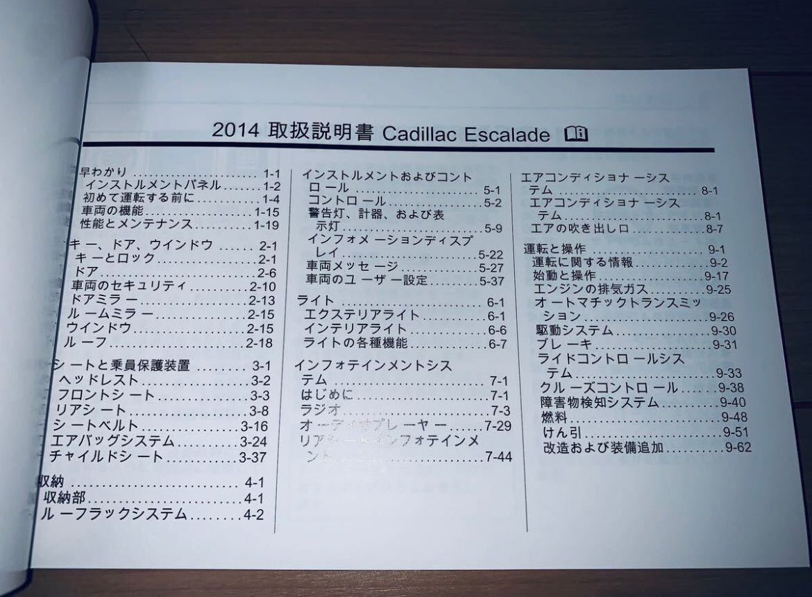 キャデラック エスカレード 取扱説明書 日本語マニュアル 在庫処分のため、値下げ　2021年式_画像2