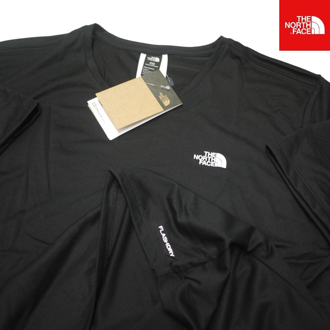 USA限定新品 THE NORTH FACE FLASHDRY 半袖Tシャツ (L) ブラック ノースフェイス CIRCULARDESIGN 快適フラッシュドライ 日本未発売 /ba12_画像1