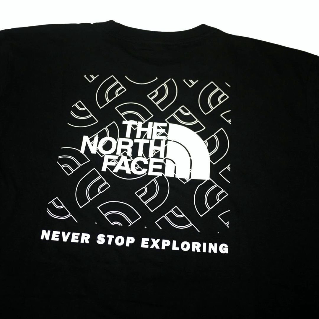 USA限定新品 THE NORTH FACE CIRCULARDESIGN BOXロゴ ハーフドーム 半袖Tシャツ (XXL) ブラック ノースフェイス 日本未発売 /ba58_画像8