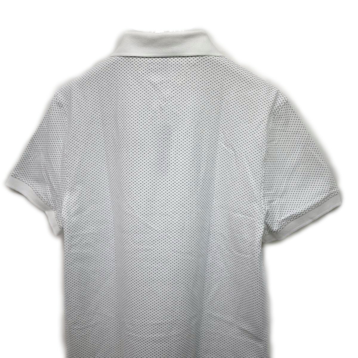 新品 トミーヒルフィガー 刺繍ロゴ ポロシャツ(XL) ホワイト 柄 ゴルフにも！TOMMY HILFIGER USAモデル /ba36_画像3