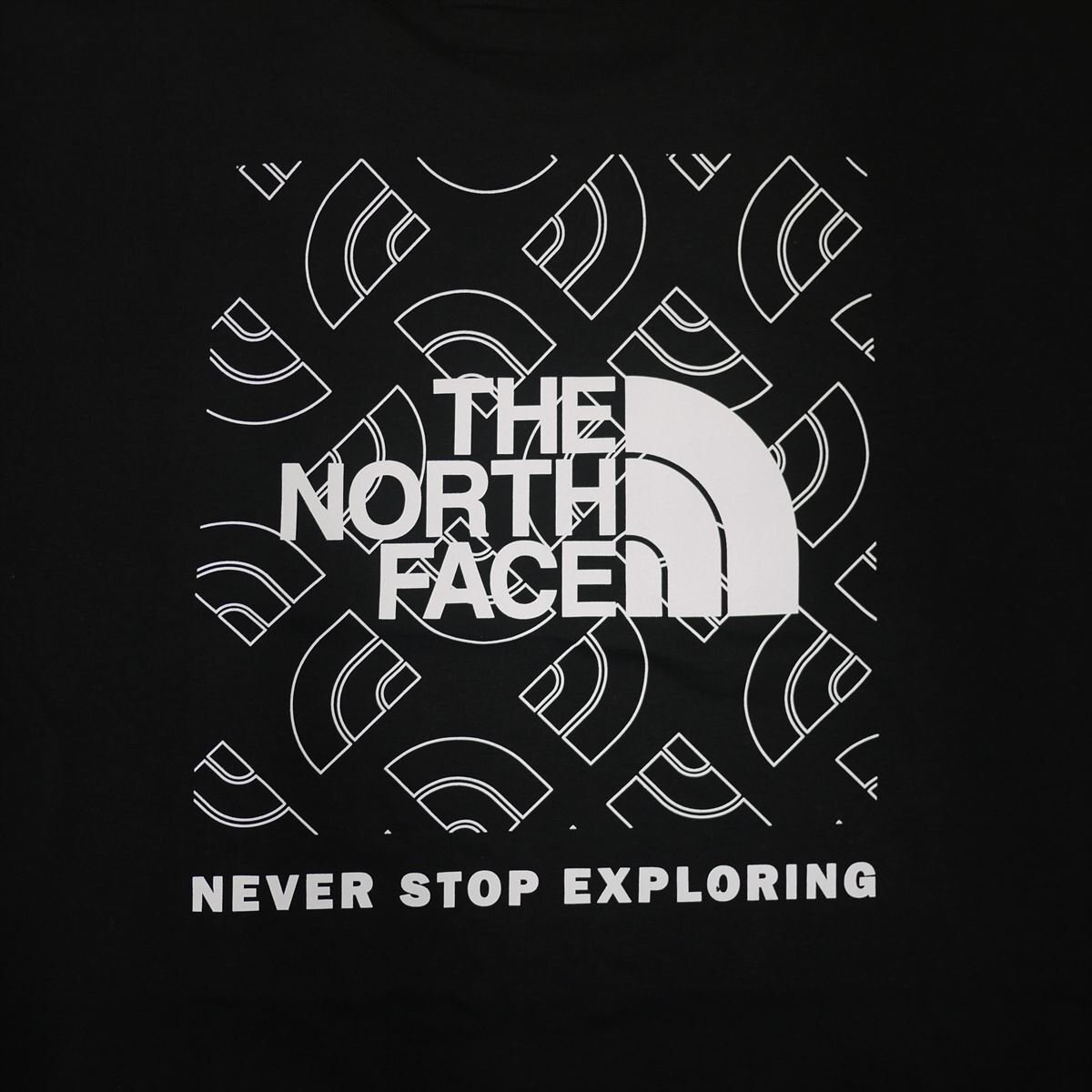 USA限定新品 THE NORTH FACE CIRCULARDESIGN BOXロゴ ハーフドーム 半袖Tシャツ (M) ブラック ノースフェイス 日本未発売 /ba57の画像5