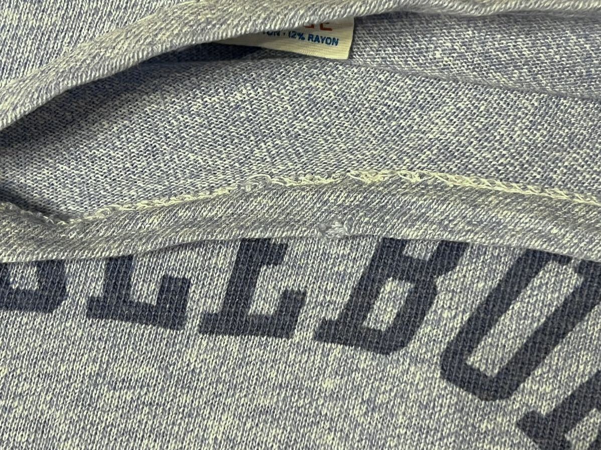 スペシャル70s Champion バータグ中期 ビンテージカレッジTシャツ XL 青杢 染み込みアーチ USA製 検トリコランタグ単色リバース60s80s90s_画像4