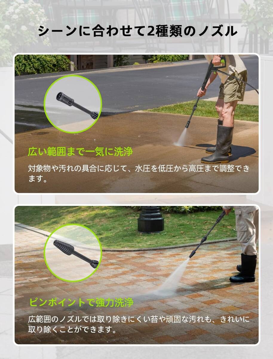 高圧洗浄機 1400W 最大吐出圧力10MPa 50Hz/60Hz 8m高圧ホース_画像5