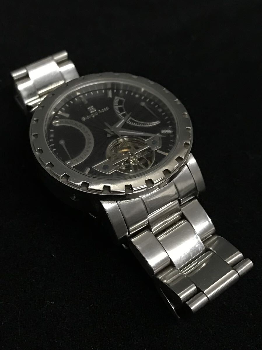 C891★Giorgio Rossi ジョルジオ ロッシ GR5002 自動巻き 黒文字盤 メンズ腕時計 稼働品※GW休暇の為4/30以降の発送は5/7～になります の画像2