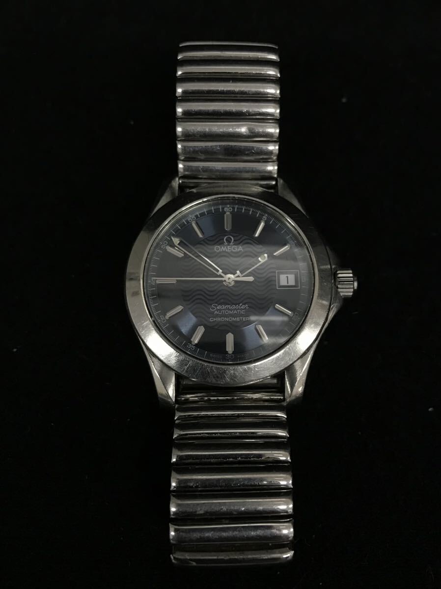 H301★オメガ シーマスター クロノメーター Ref,168.1601 Cal,1120 OMEGA Seamaster デイト 自動巻 紺文字盤 メンズの画像1