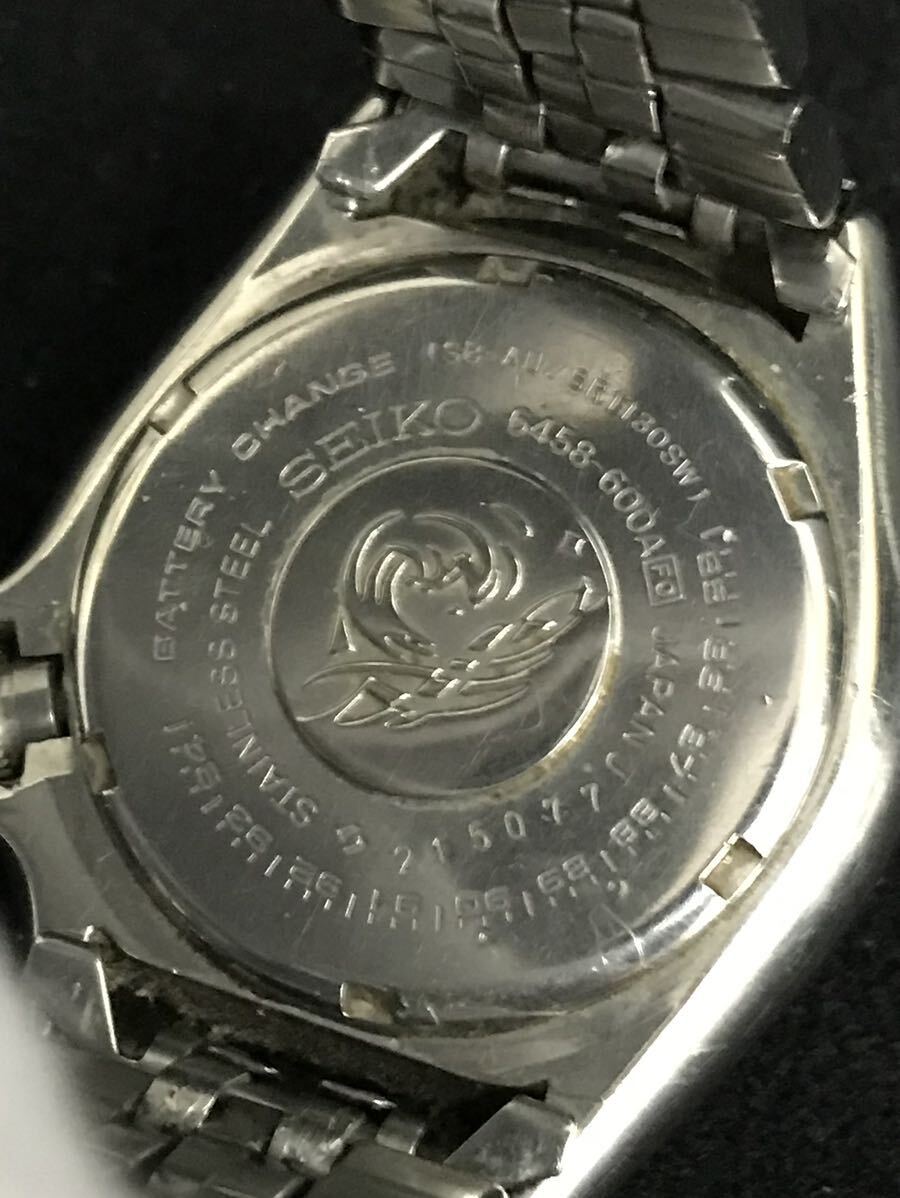 C860★SEIKO セイコー QZ 150Ｍダイバー 6458-600A ラウンド デイデイト オレンジ文字盤 メンズ腕時計_画像6