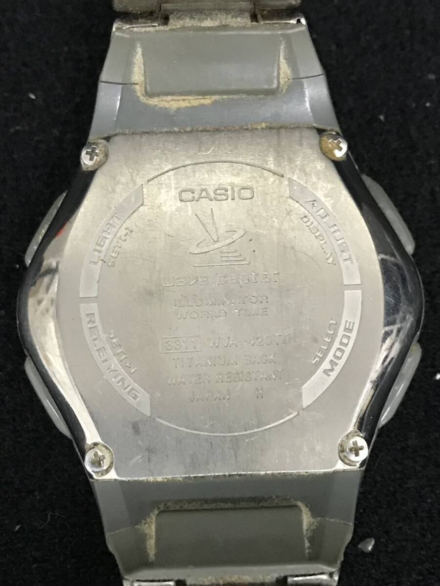 D182★CASIO カシオ WAVECEPTOR ウェーブセプター 腕時計 WVA-420TJ 電波ソーラー 動作未確認の画像5