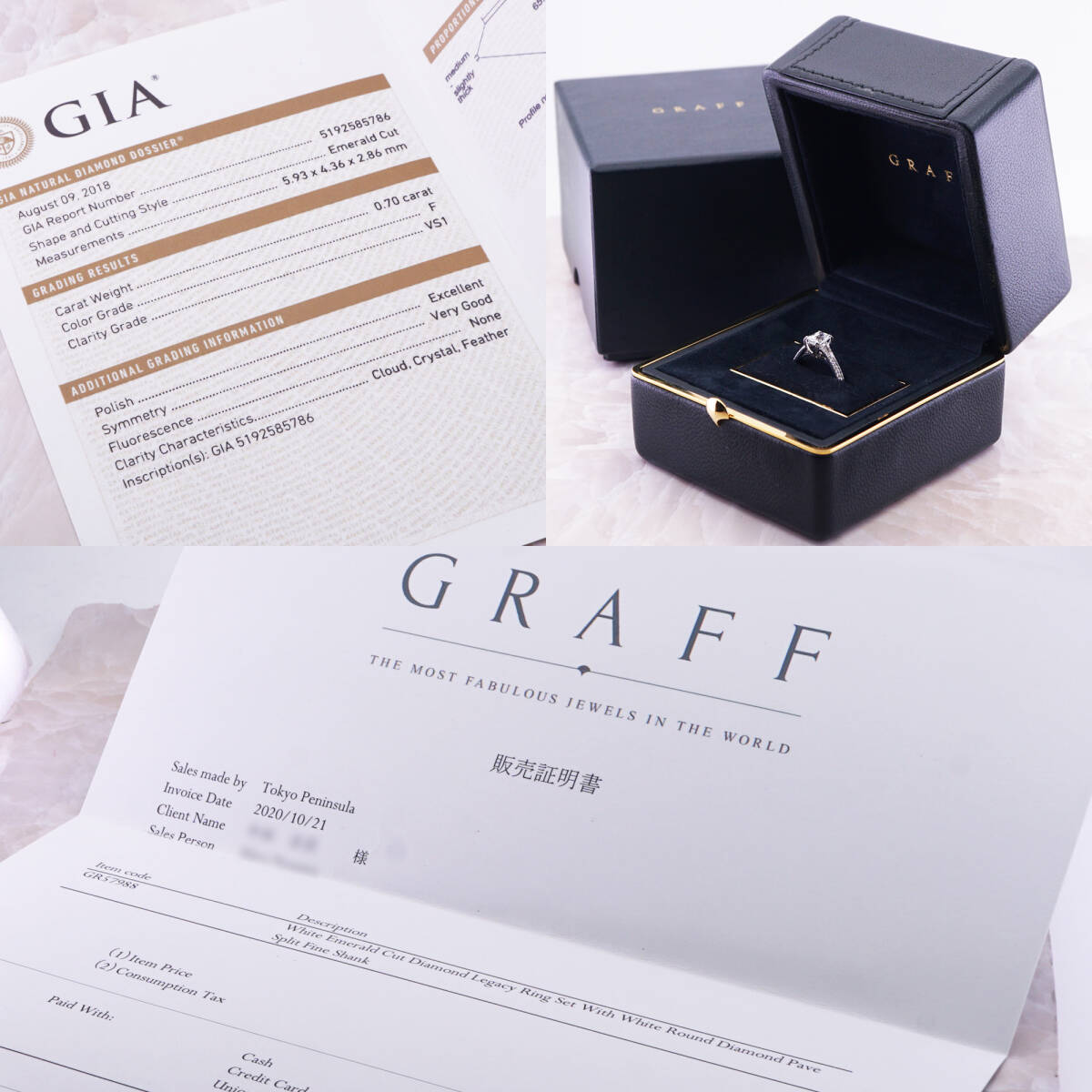 33919★GRAFF★ レガシー ダイヤモンド エンゲージメント リング 0.70ct 定価140万_画像4