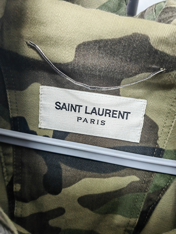 サンローランパリ SAINT LAURENT PARIS 16SS ジャケット　スウェット　コード　サイズ 42　美品 カモフラ迷彩ロケット装飾ミリタリーコート_画像6