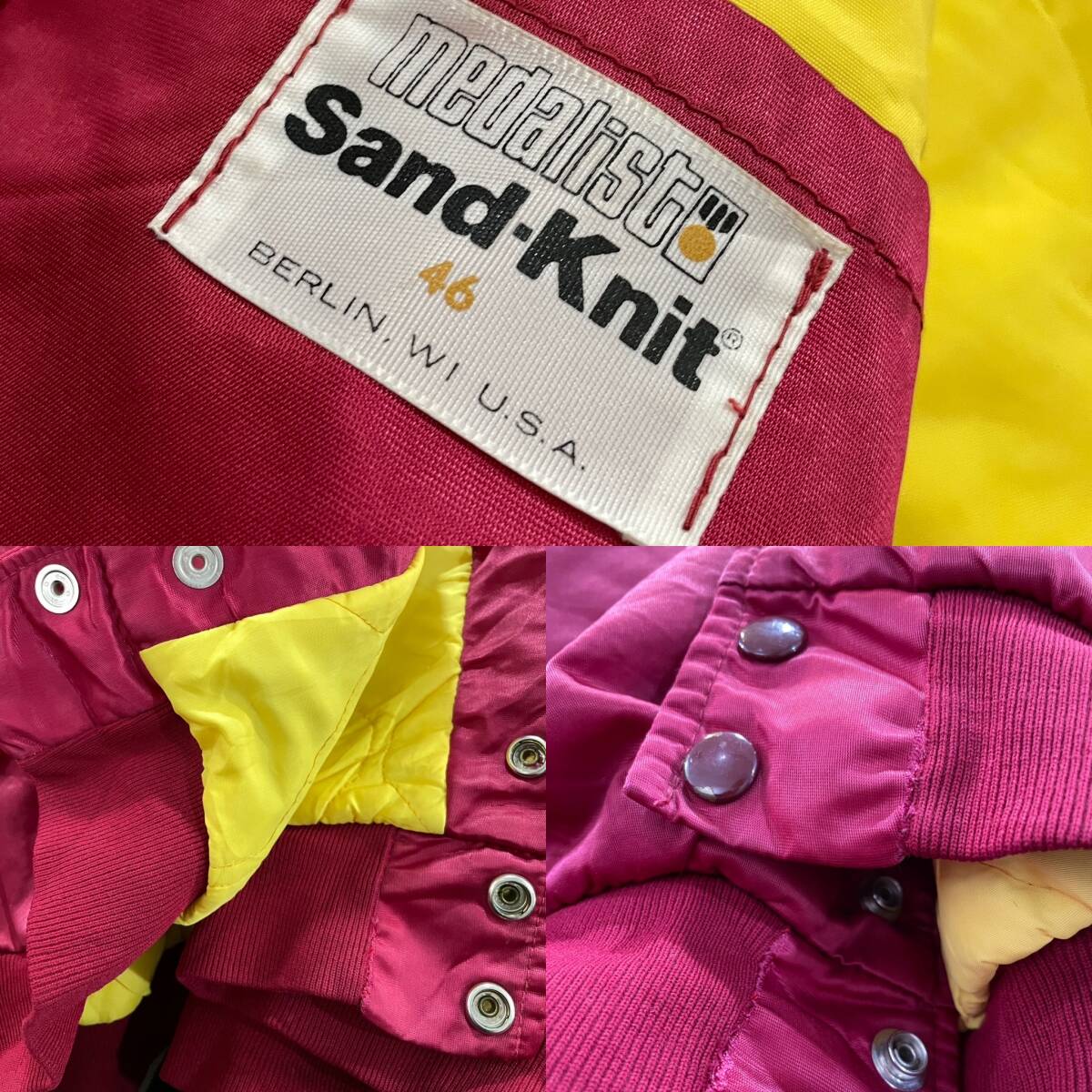*USA б/у одежда medalist Sand-Knit вышивка куртка с логотипом куртка жакет Vintage Vintage б/у одежда б/у одежда .