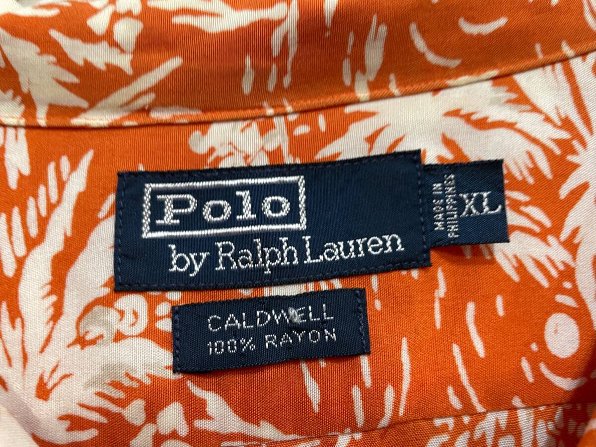 ●Polo by Ralph Lauren ラルフローレン レーヨン100％ アロハシャツ 柄シャツ 半袖シャツ SizeXL 古着 古着卸_画像7