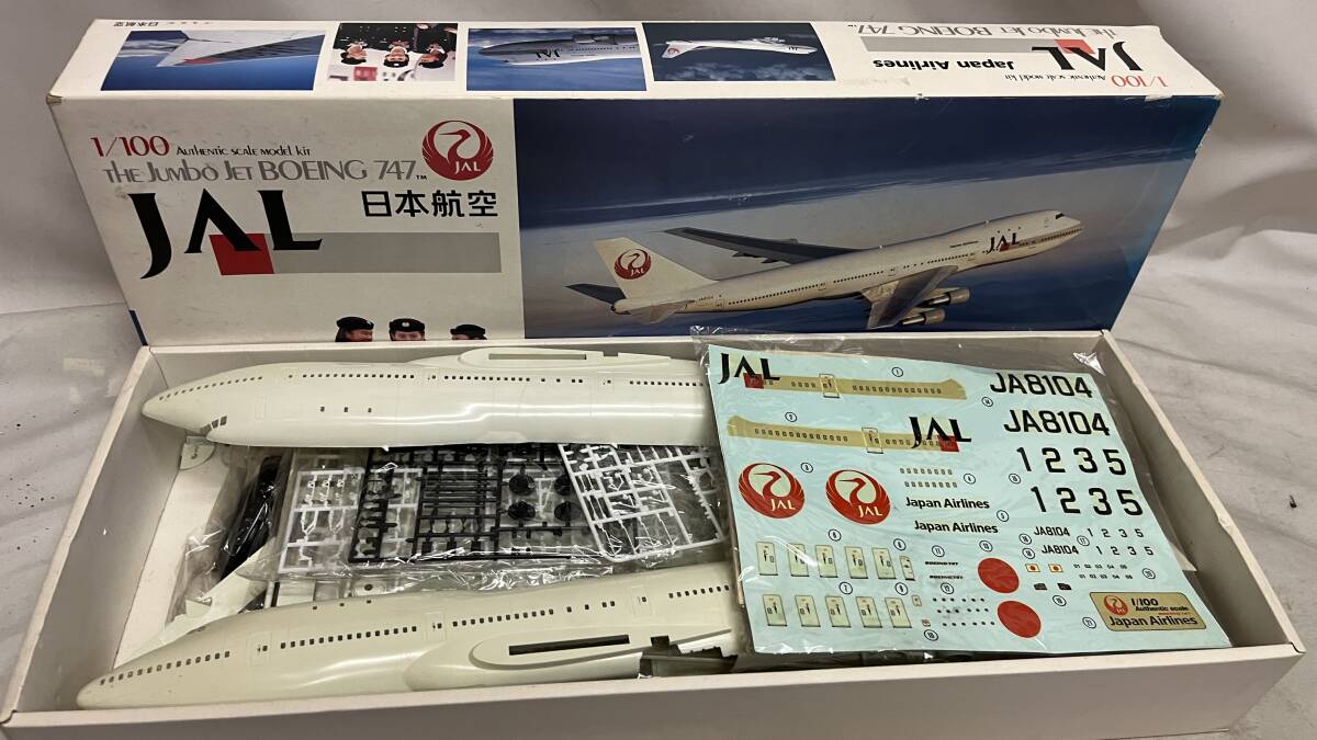 【プラモデル】半組み立て品 童友社 1/100 JAL 日本航空 ボーイング 747 ジャンボ KIT No.100-JL-B4 DOYUSHA JUMBO JET BOEING 747ジャンク_画像3