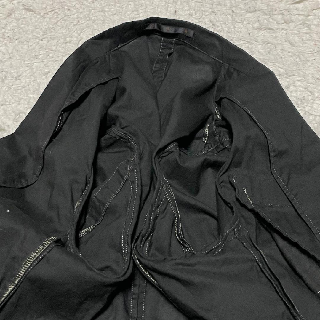 春夏 ato アトウ 2ボタン コットンテーラードジャケット サマージャケット アンコン 薄手 サイズ46 ブラック スタイリッシュ モードの画像6
