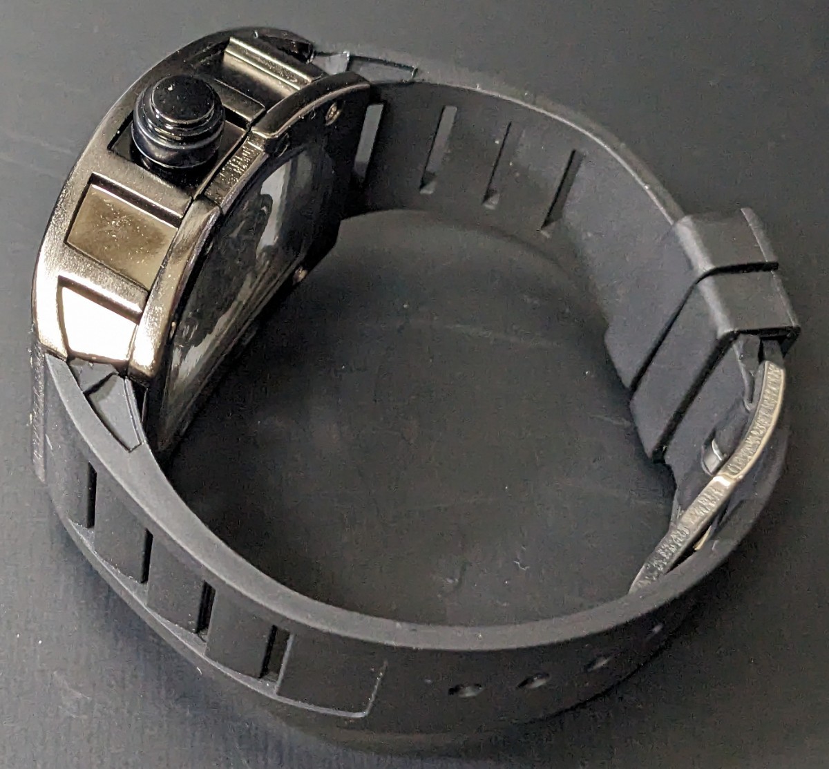 新品 腕時計 リシャールミルtype クオーツ オマージュウォッチ ラバー トノー ブラック スケルトン_画像8