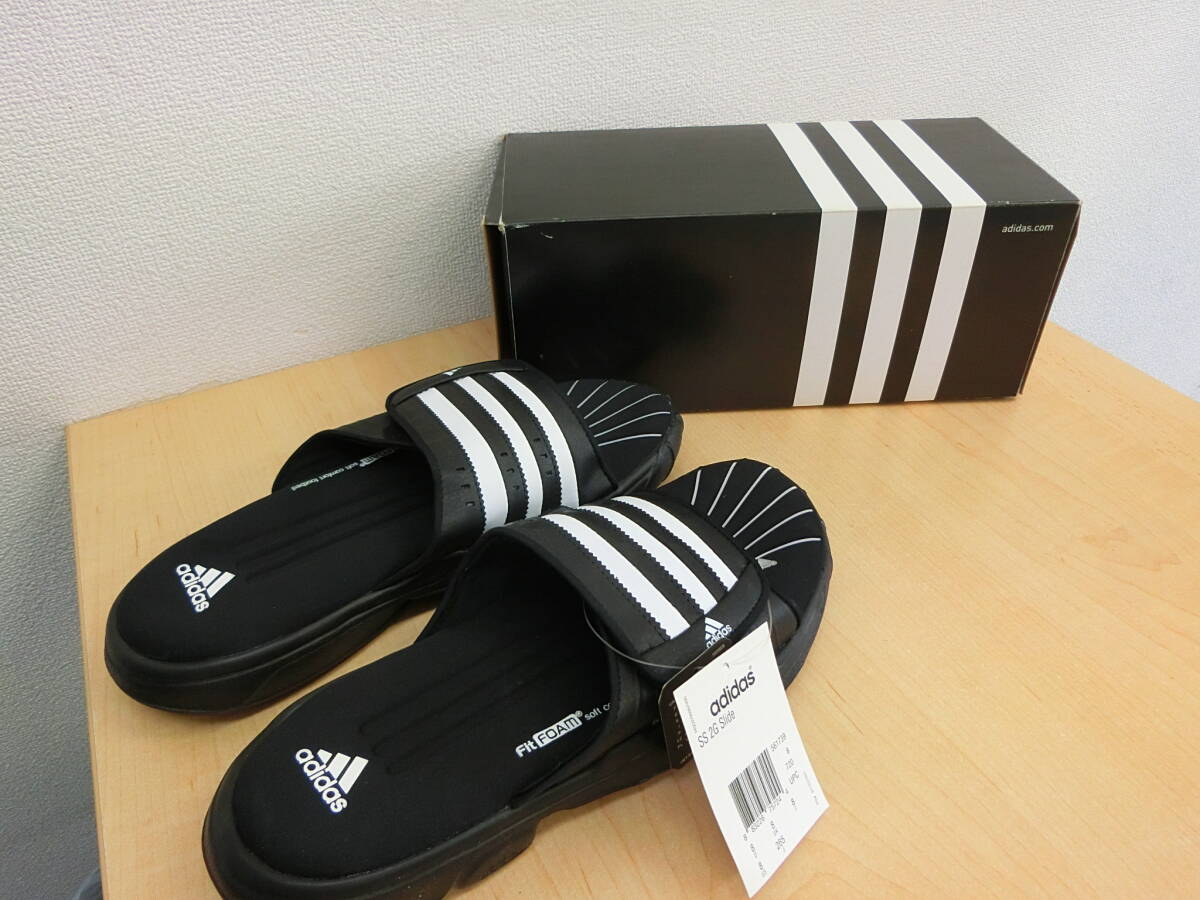 (1029) 未使用 希少 レア adidas アディダス サンダル SS 2G Slide 561739 SUPERSTAR Fit FOAM 26.5㎝ ブラック ホワイト 黒 白 ３本線_画像1