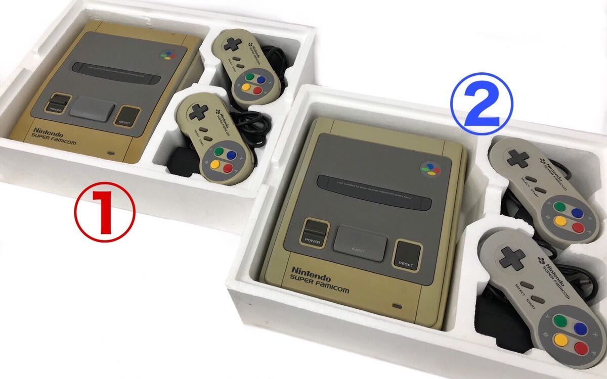 ☆外観美品☆Nintendo SUPER FAMICOM スーパーファミコン 2台セット 任天堂 ニンテンドー スーファミ ゲームの画像2