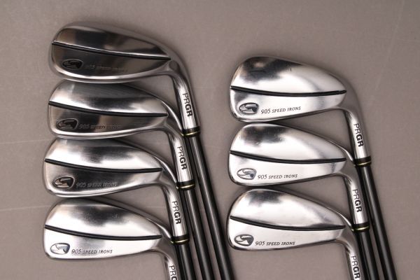 【美品】プロギア アイアンセット 7本《5-9/P/S》PRGR 905 SPEED IRONS《M-37/R相当》DATA060 純正カーボン ゴルフ ＃140※G083の画像2